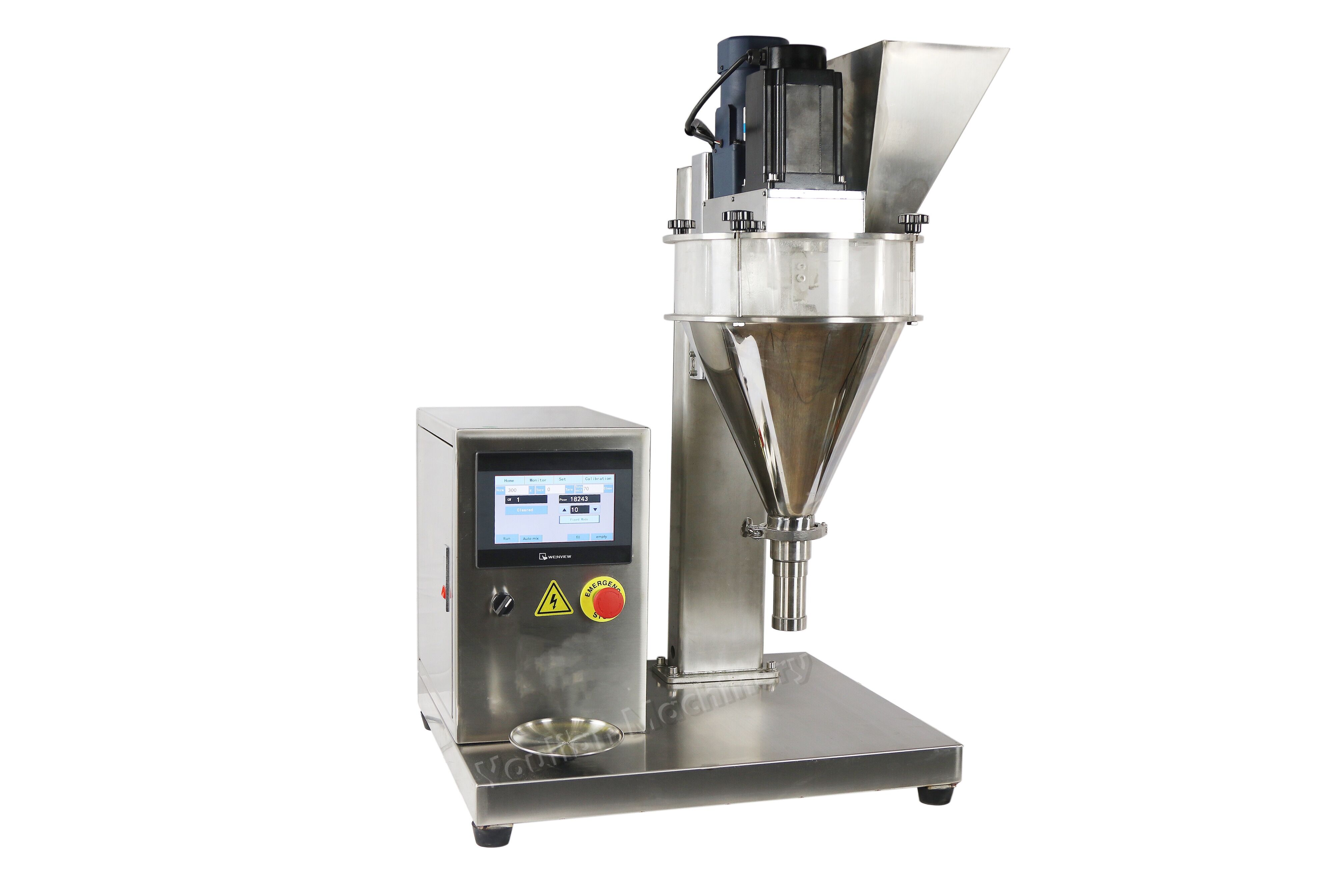 Small table Powder filling machine with weighing sensor under the disc